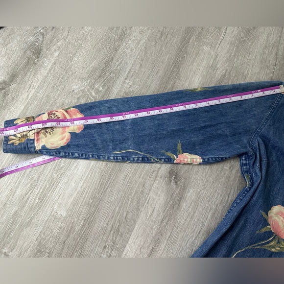 Liz Claiborne Lizwear Jeans Vintage Y2K Denim Floral Button Down - Picture 8 of 10